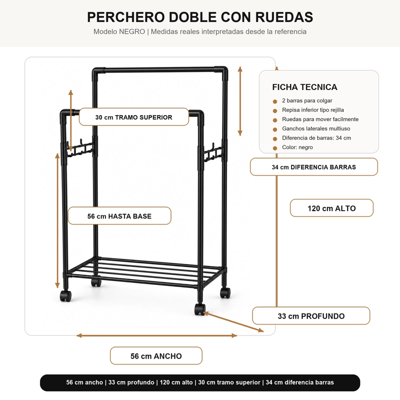 ARMONIA PERCHERO PLEGABLE PARA ROPA MODELO 027 METALICO BLANCO - 5