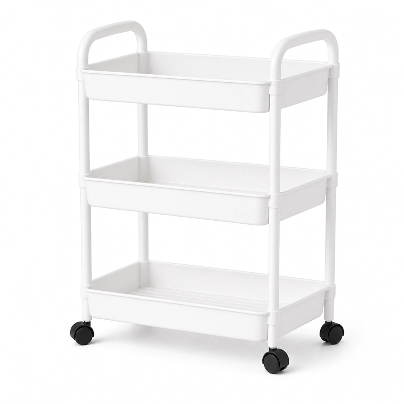 ORGANIZADOR DE COCINA CON RUEDA 3 NIVELES BLANCO PLASTICO 800 - 2