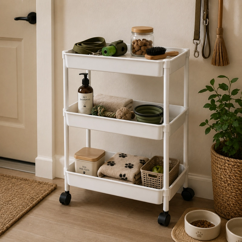 ORGANIZADOR DE COCINA CON RUEDA 3 NIVELES BLANCO PLASTICO 800 - 4