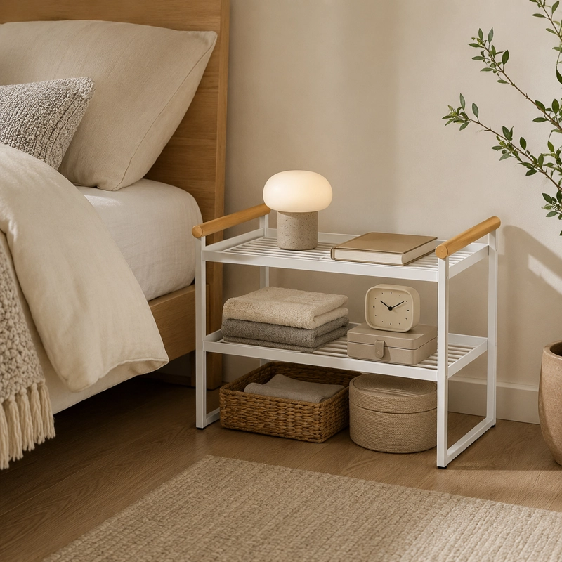 ORGANIZADOR DORMITORIO METALICO 2 NIVELES - BLANCO PREMIUM 125 - 1