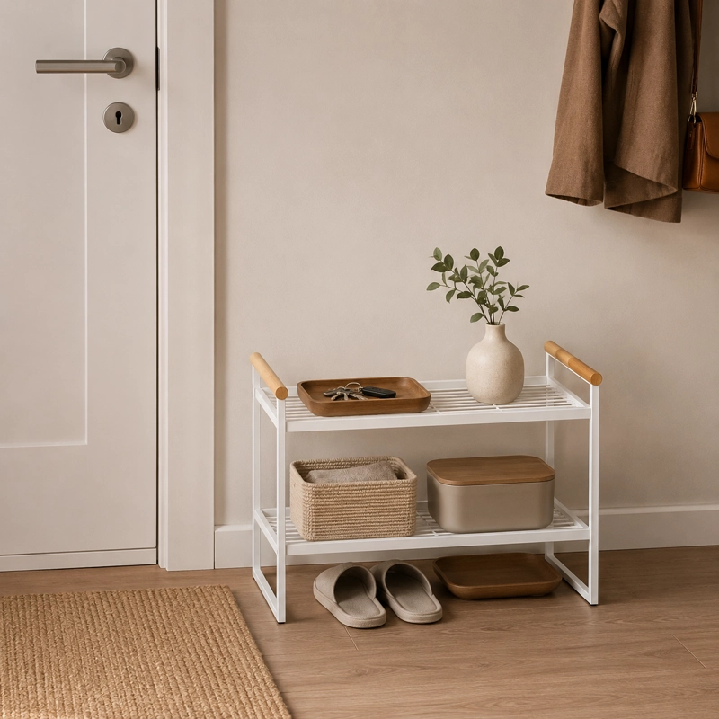 ORGANIZADOR DORMITORIO METALICO 2 NIVELES - BLANCO PREMIUM 125 - 2