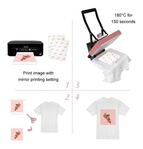 PAPEL TRANSFER TELAS CLARAS POLERAS CLARAS 20 HOJAS A4 125G - 2