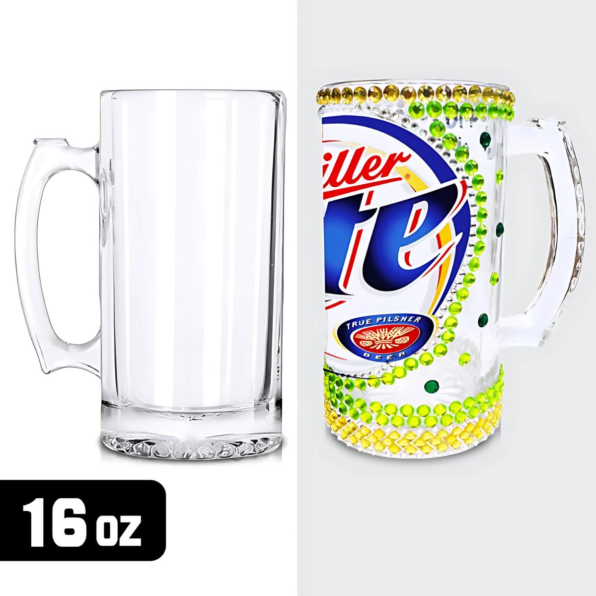 PACK X 6 SHOPEROS SUBLIMABLES VASOS CERVEZA VIDRIO CRISTAL 16 OZ - 5