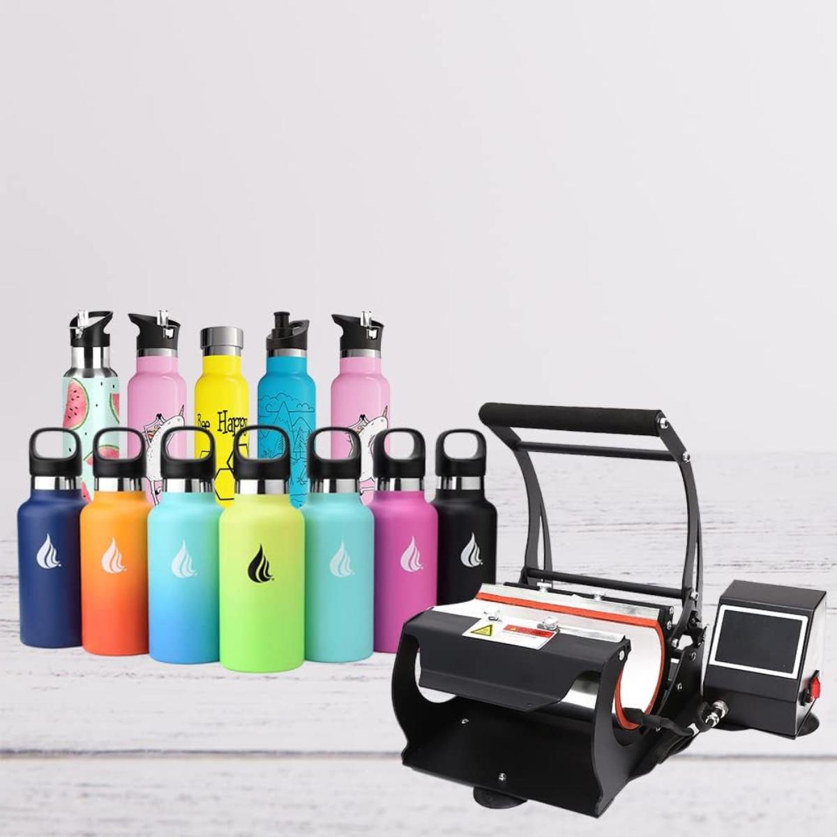 MAQUINA ESTAMPADORA SUBLIMADORA DE TAZAS DOBLE BOTELLAS TERMOS COLOR SUBLIME - 1