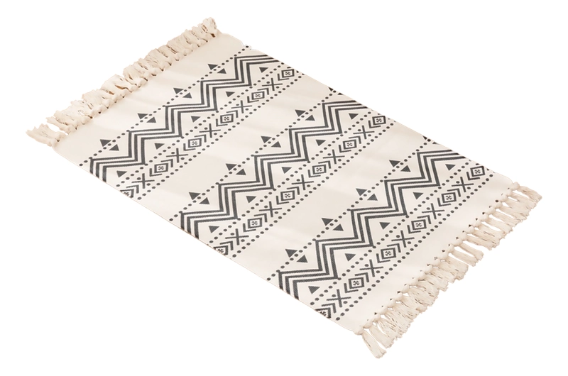 BAJADA DE CAMA LINO 60X90CM DISEÑO E TNICO NEGRO 738 - 1
