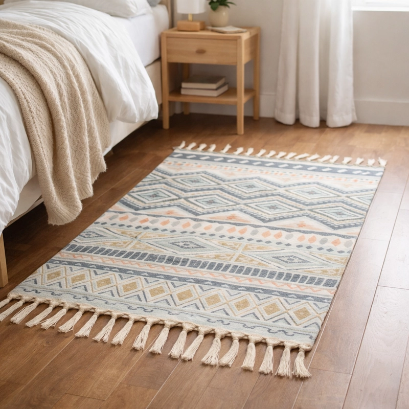 BAJADA DE CAMA 60X90CM LINO CON DISEÑO E TNICO 629 - 1