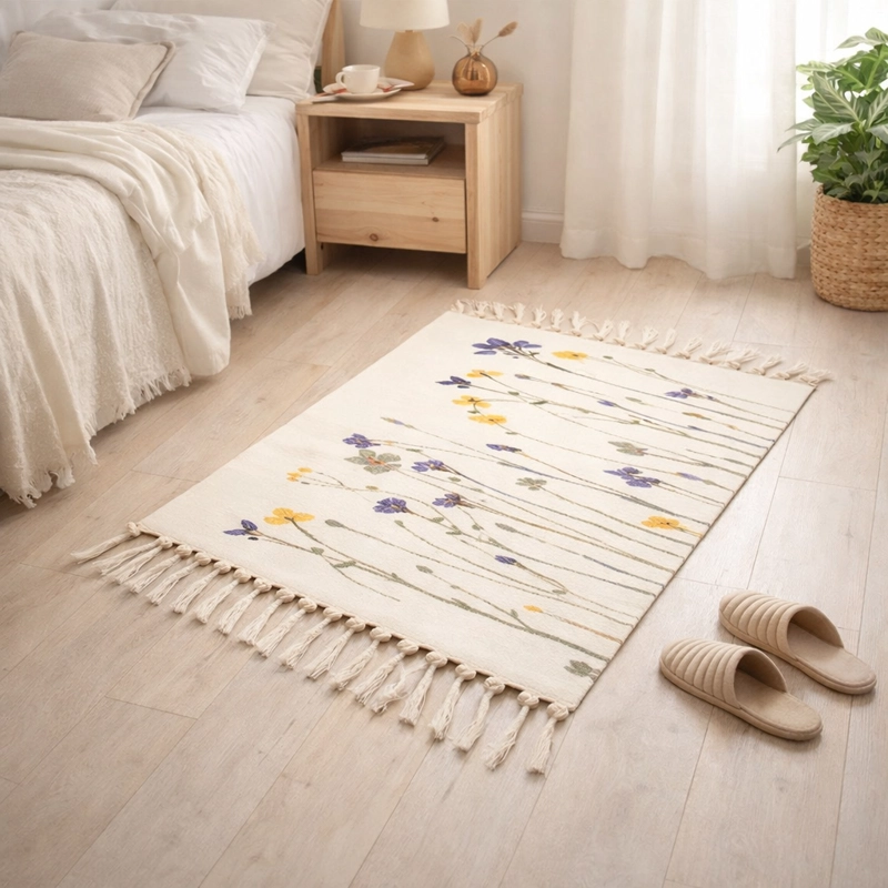 BAJADA DE CAMA LINO 60X90CM DISEÑO FLORAL 730 - 1