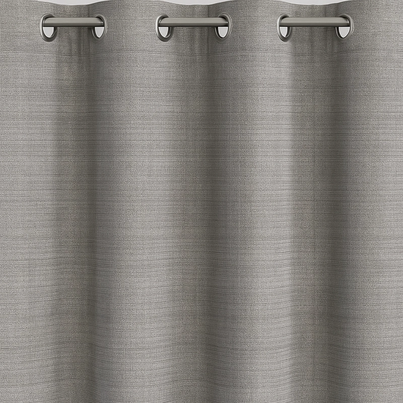 CORTINA OPACA GRIS DECORATIVA 2 PAÑOS FORRO NEGRO N°121 - 2