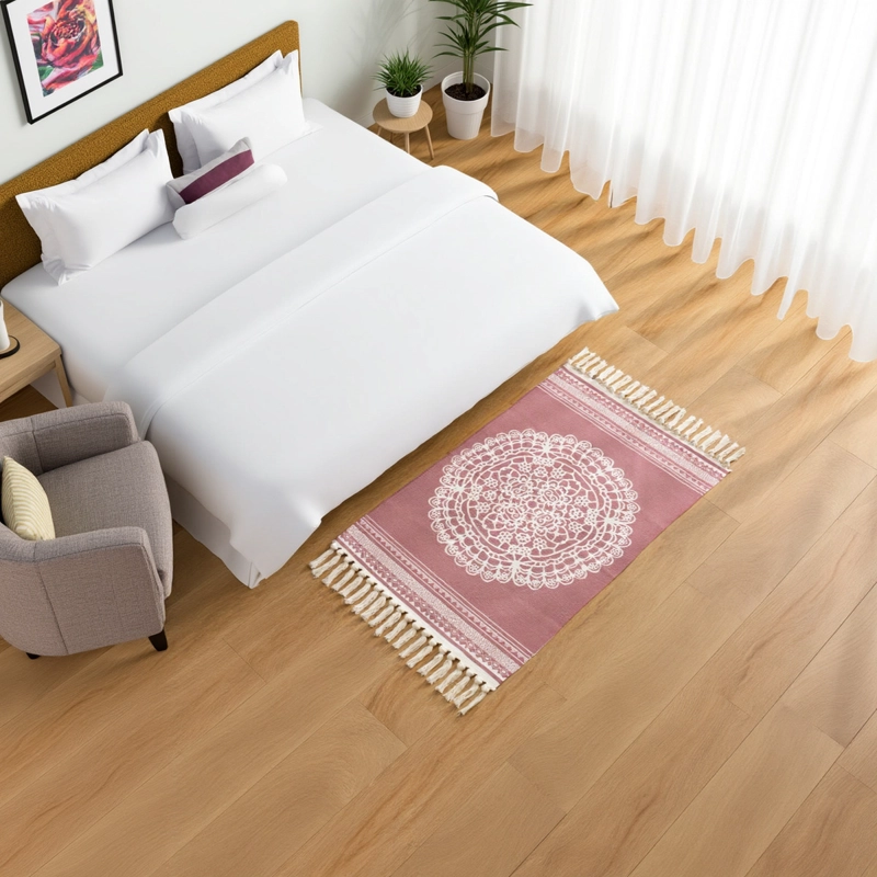 ALFOMBRA 60X90CM ELEGANTE DE LINO PARA CAMA 740 - 1