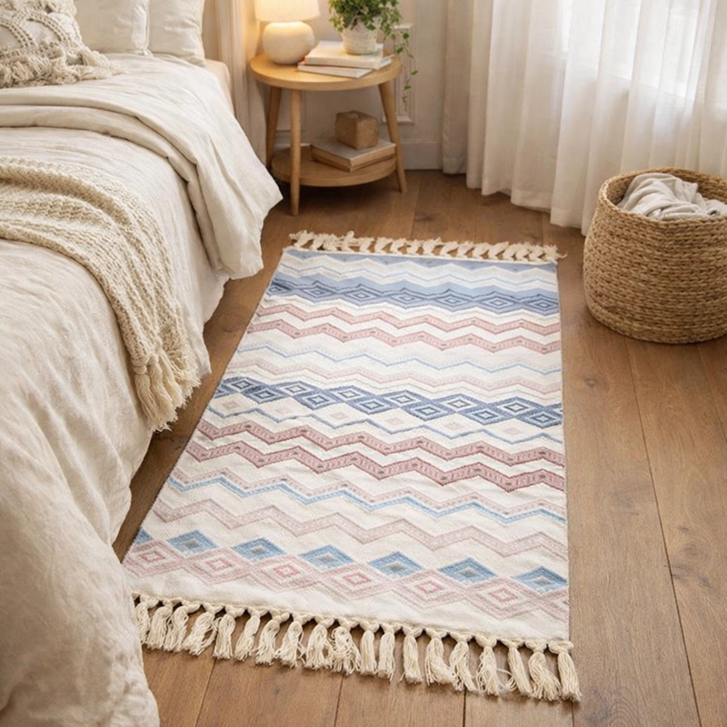 BAJADA DE CAMA LINO DISEÑO ZIGZAG SUAVE 60X90CM 737 - 1