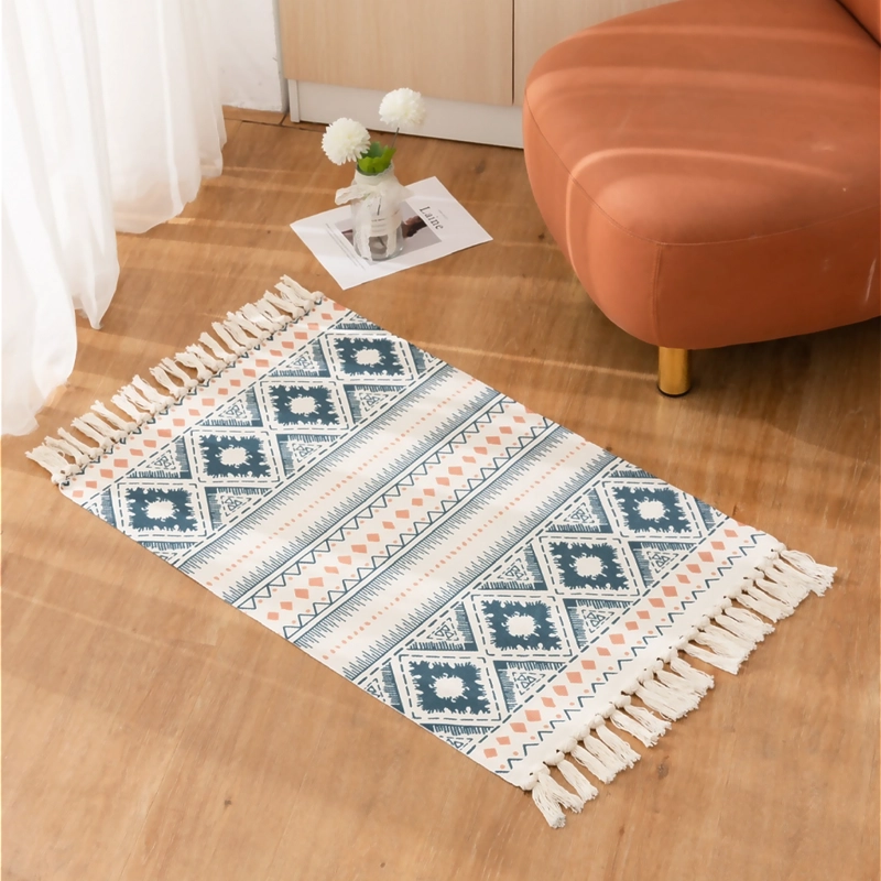 ALFOMBRA E TNICA COLORIDA 60X90CM DE LINO PARA CAMA 739 - 1