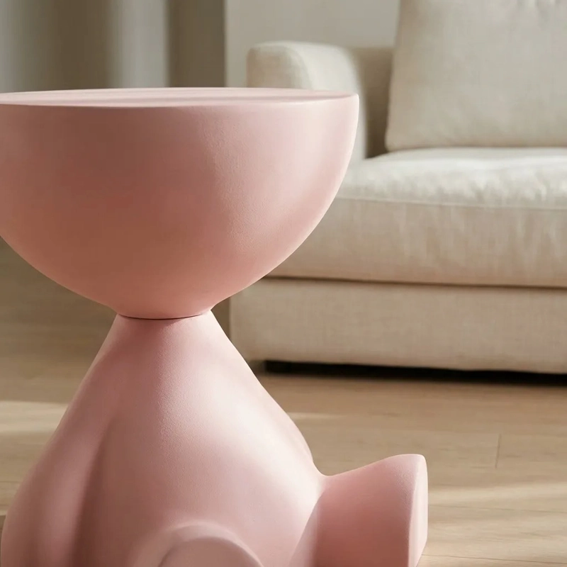 MESA AUXILIAR ROSA MODERNA DECORATIVA DE 41CM - 1