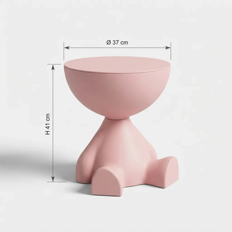MESA AUXILIAR ROSA MODERNA DECORATIVA DE 41CM - 5