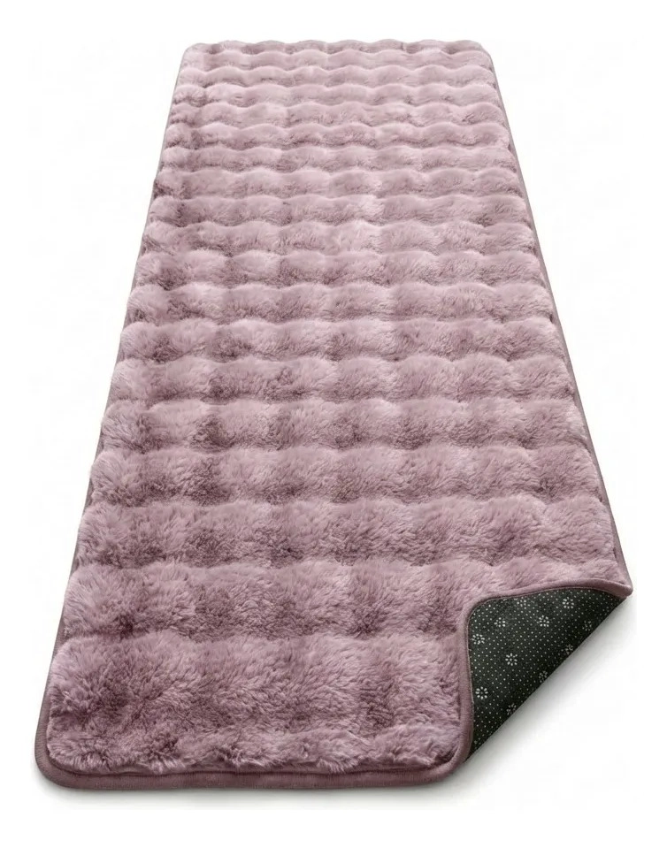 ALFOMBRA PASILLERA PELUDA BAJADA DE CAMA 602 - ROSADO - 1