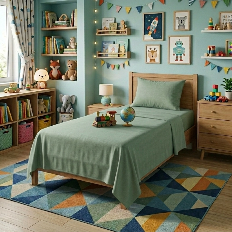 JUEGO SABANAS 800 HILOS 1 PLAZA TWIN DE ALGODON SUAVE PREMIUM DORMITORIO - 5