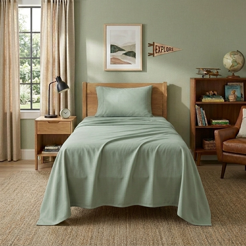 JUEGO SABANAS 800 HILOS 1 PLAZA TWIN DE ALGODON SUAVE PREMIUM DORMITORIO - 6
