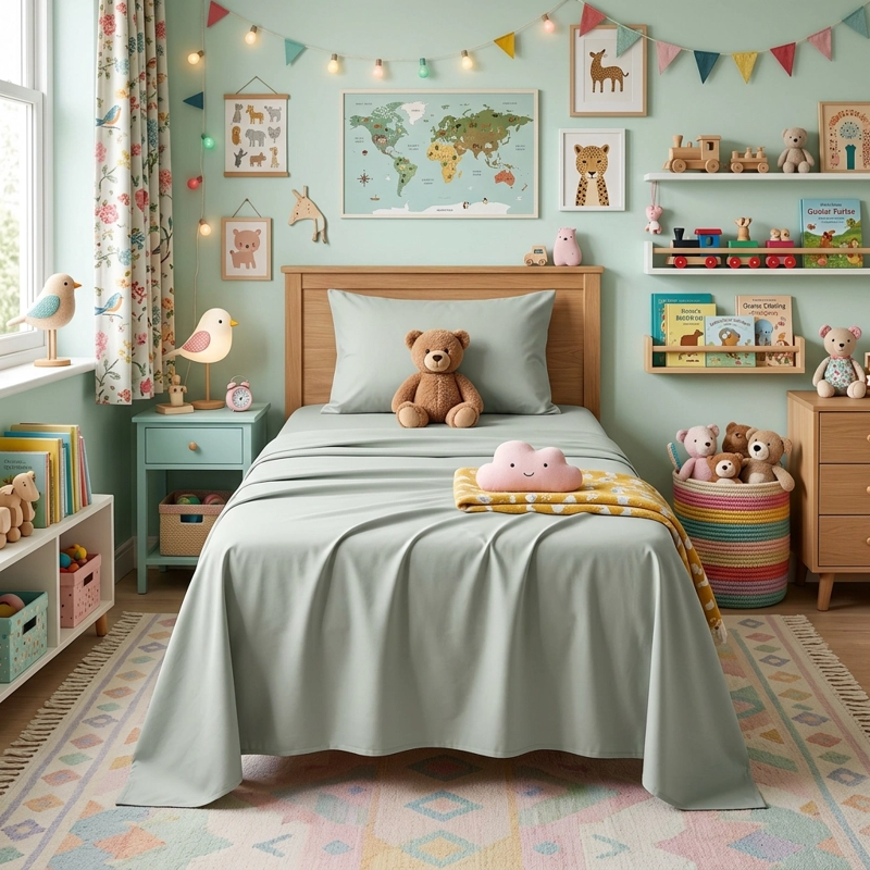 JUEGO SABANAS 800 HILOS 1 PLAZA TWIN DE ALGODON SUAVE PREMIUM DORMITORIO - 8