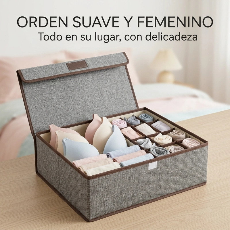 ORGANIZADOR ROPA HOMBE, CALCETINES Y ACCESORIOS GRIS 607 ESTILO UNICO - 5