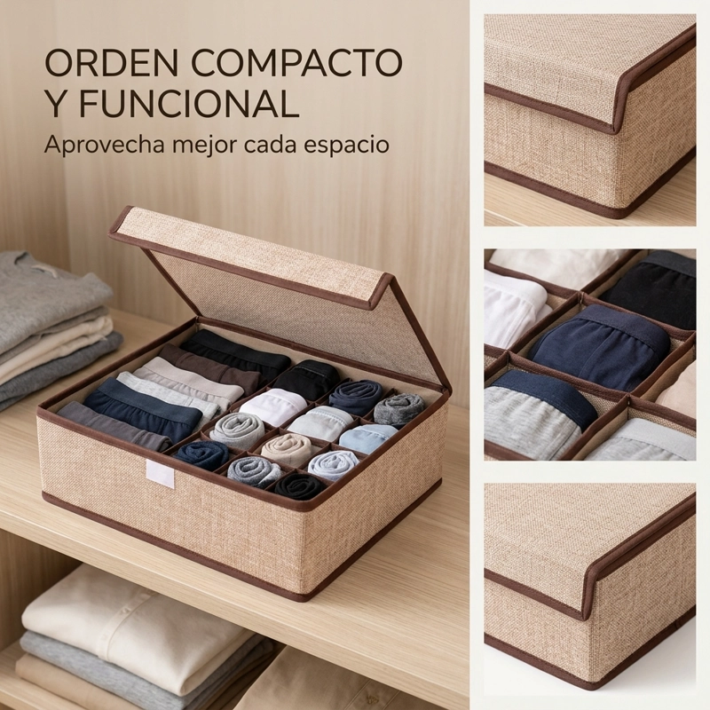ORGANIZADOR FEMENINO CALCETINES Y ACCESORIOS BEIGE 607 VERSATIL - 4