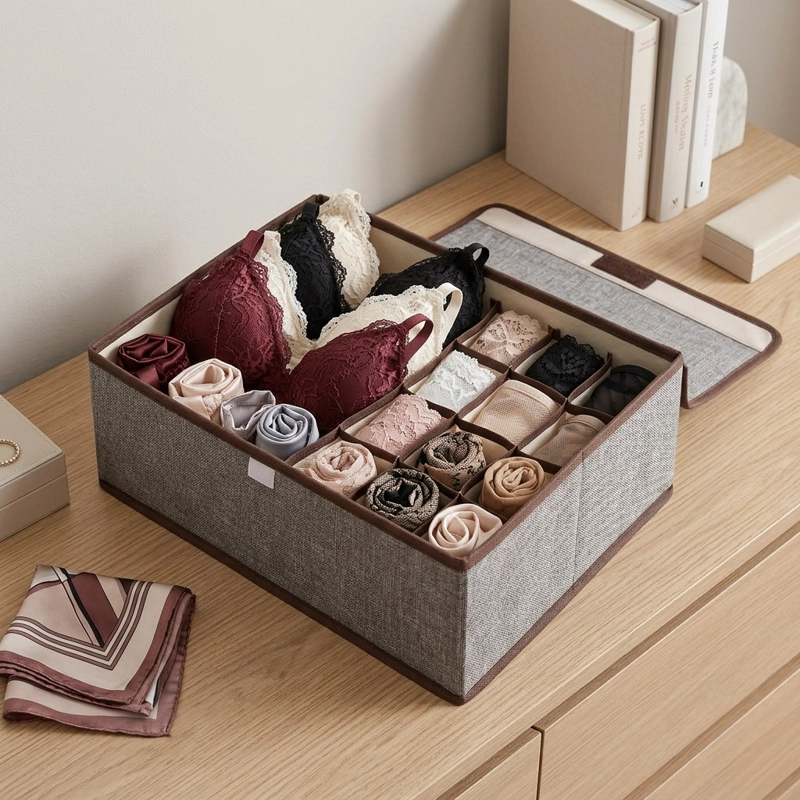 ORGANIZADOR  ROPA MUJER, CALCETINES Y ACCESORIOS GRIS 607 DISEÑO MODERNO - 1
