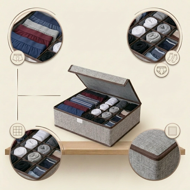 ORGANIZADOR  ROPA MUJER, CALCETINES Y ACCESORIOS GRIS 607 DISEÑO MODERNO - 4