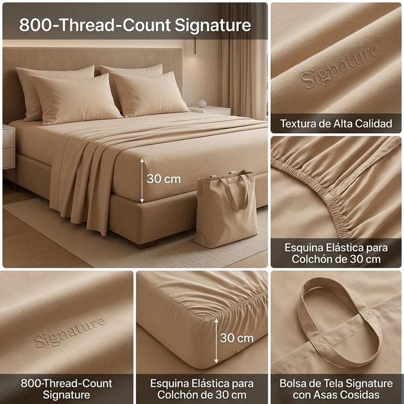 SABANAS 800 HILOS SIGNATURE BURDEO 2 PLAZAS 794 - 3