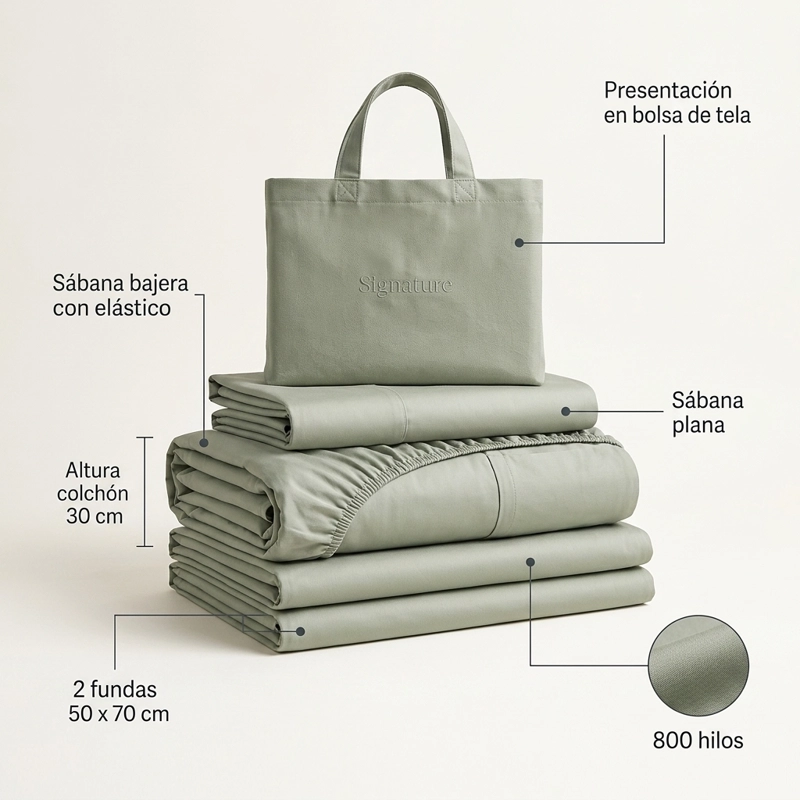 SABANAS 800 HILOS SIGNATURE BURDEO 2 PLAZAS 794 - 4