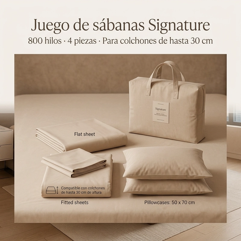 SABANAS 800 HILOS SIGNATURE BURDEO 2 PLAZAS 794 - 8