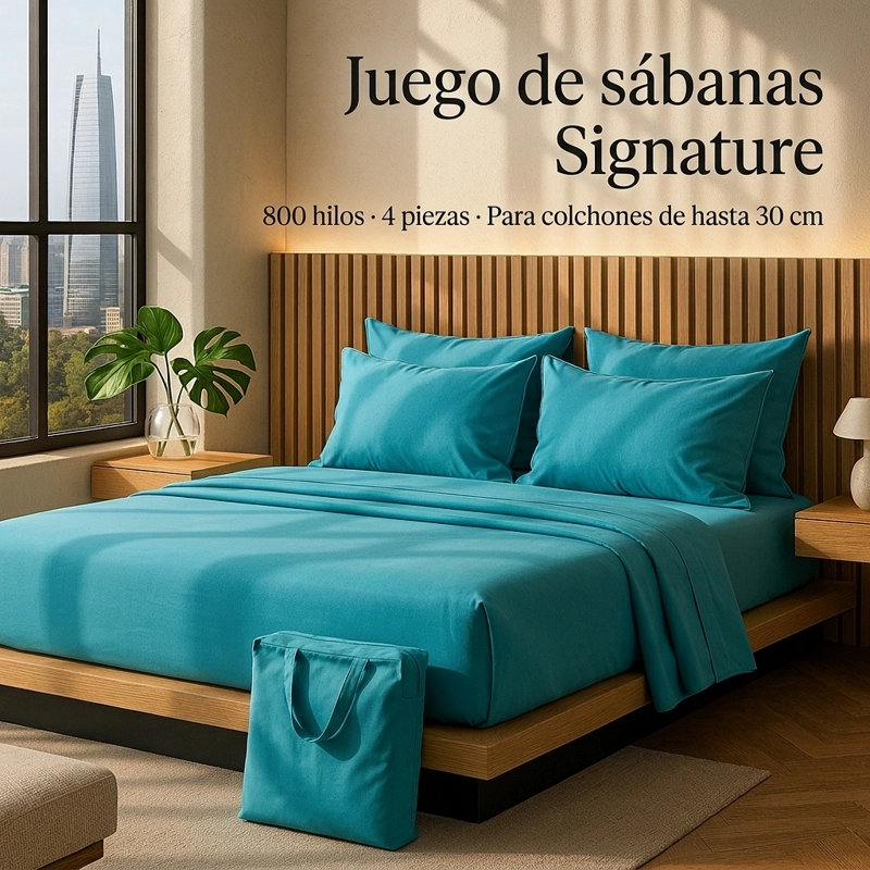 SABANAS 800 HILOS SIGNATURE CREMA 2 PLAZAS 794 - 2