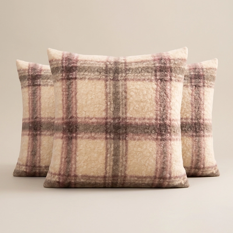 PACK 3 FUNDA 45 X 45CM ESTILO CUADRILLE  MARRON CLARO 742 - 8