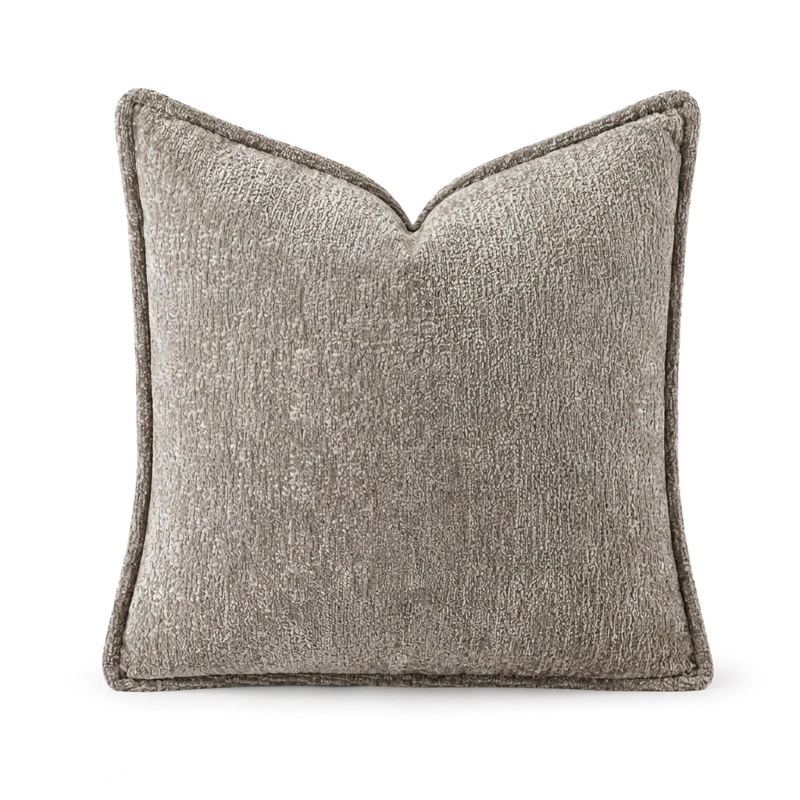 FUNDA DE COJIN  GRIS BORDE TEXTURAMODELO 026 - SET 5 UND - 6
