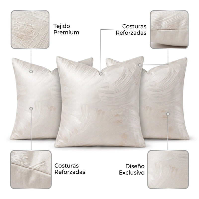 PACK 3 FUNDAS SATINADA BLANCA ONDULADA 45X45 CM - MODELO 691 - 6