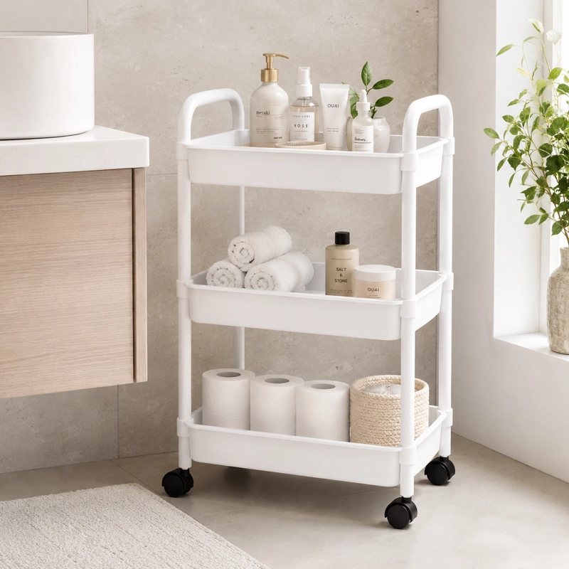 ORGANIZADOR DORMITORIO INATIL CON RUEDA 3 NIVELES COLOR BLANCO - 3