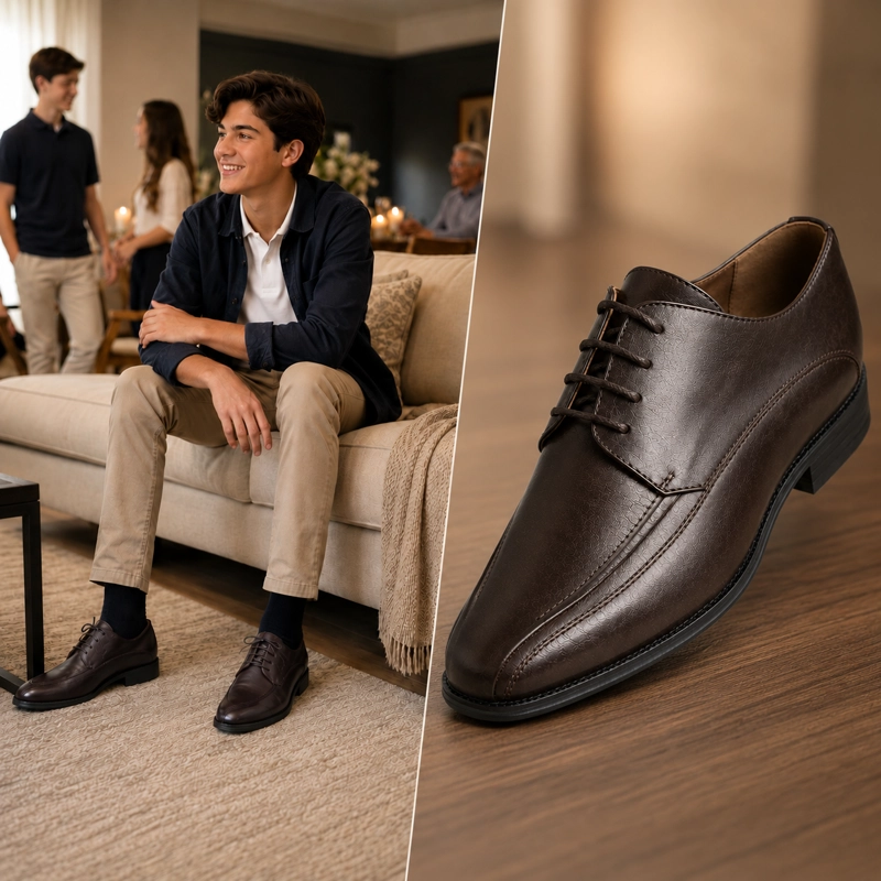 ZAPATO DE VESTIR PARA ADOLESCENTES ARMONIA 3216 CAFE - 7