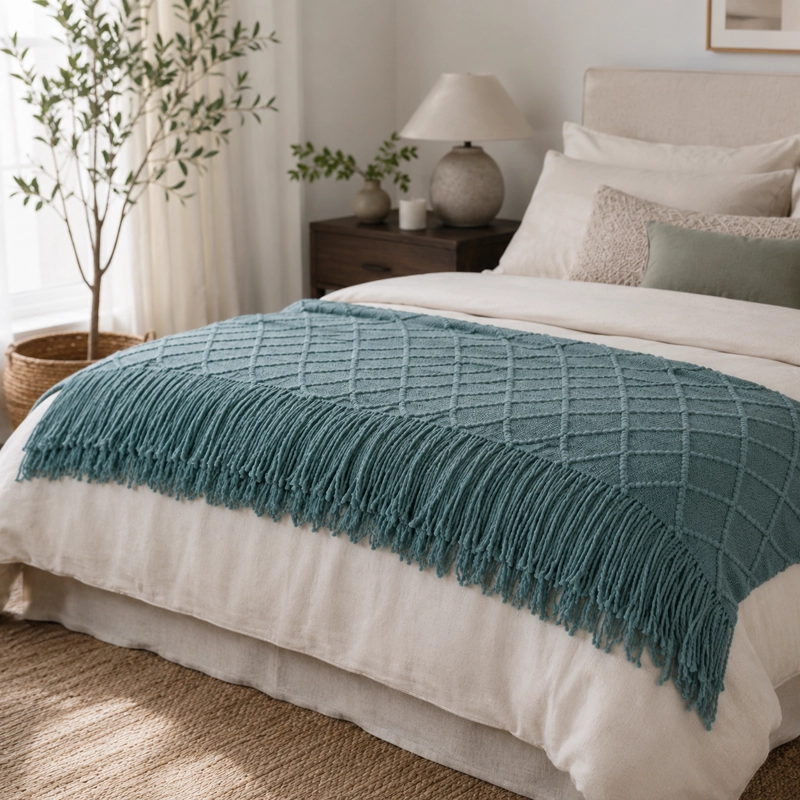 MANTA VERDE LIVIANA DECORATIVA PARA CAMA Y SILLON 012 CALIDAD PREMIUM - 1