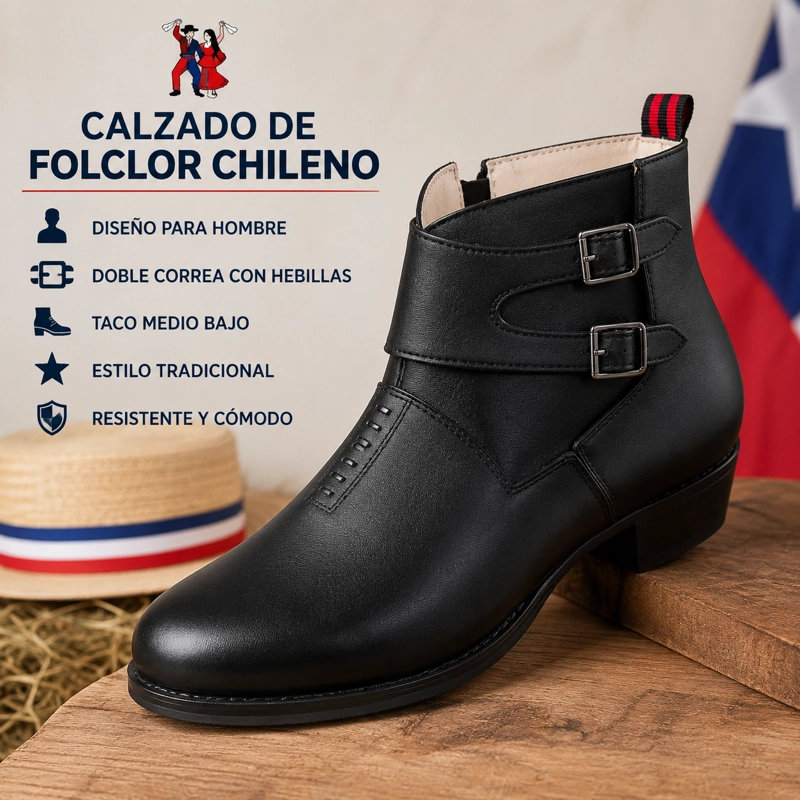 BOTIN PARA CUECA HOMBRE DOBLE HEBILLA 7599 CALIDAD PREMIUM - 1
