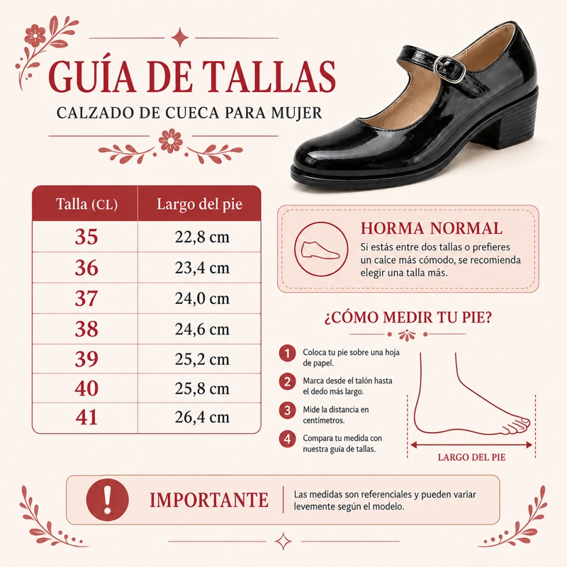 ZAPATOS FOLCLORICOS MUJER CHAROL NEGRO MODELO 7293 - 6