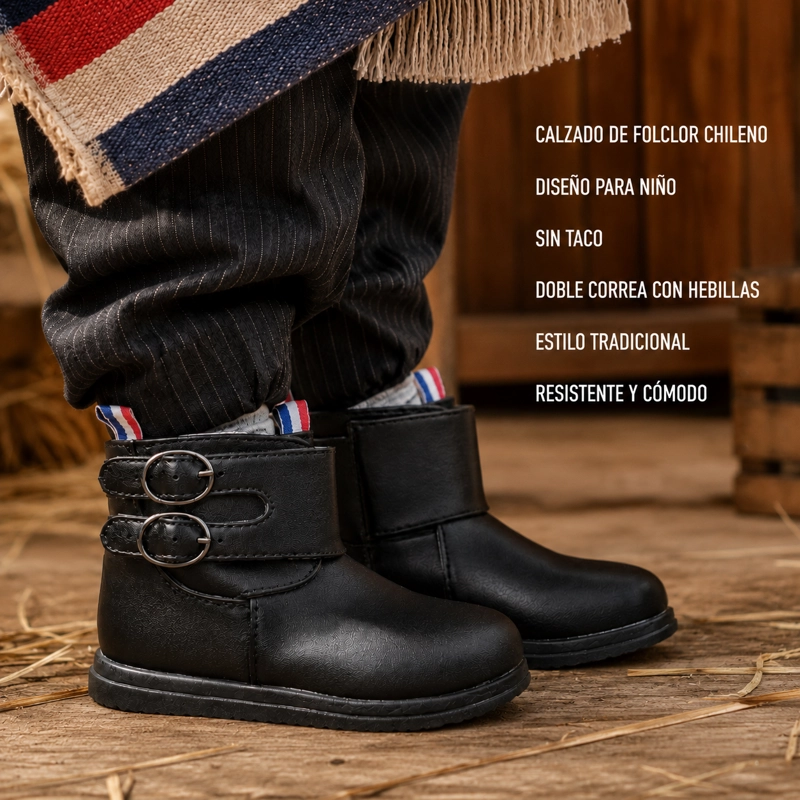 CALZADO BOTIN HUASO NIÑO SUELA PLANA 7296 - 2