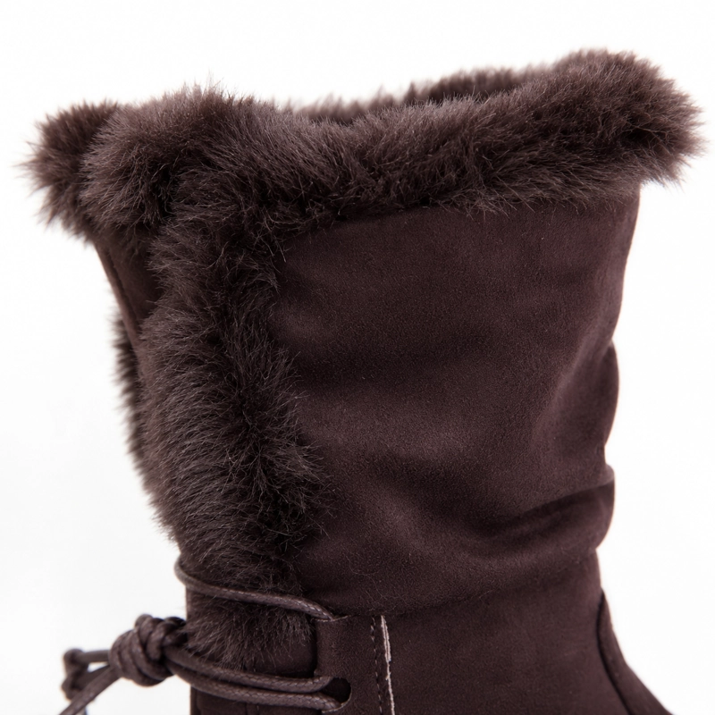 BOTA MUJER INVIERNO CAFE  CHOCOLATE CON CORDONES MODELO 7141 - 9
