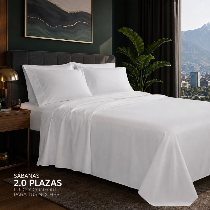 JUEGO DE SABANAS 800 HILOS 2.0 PLAZAS- 4 PIEZAS 812 - 4