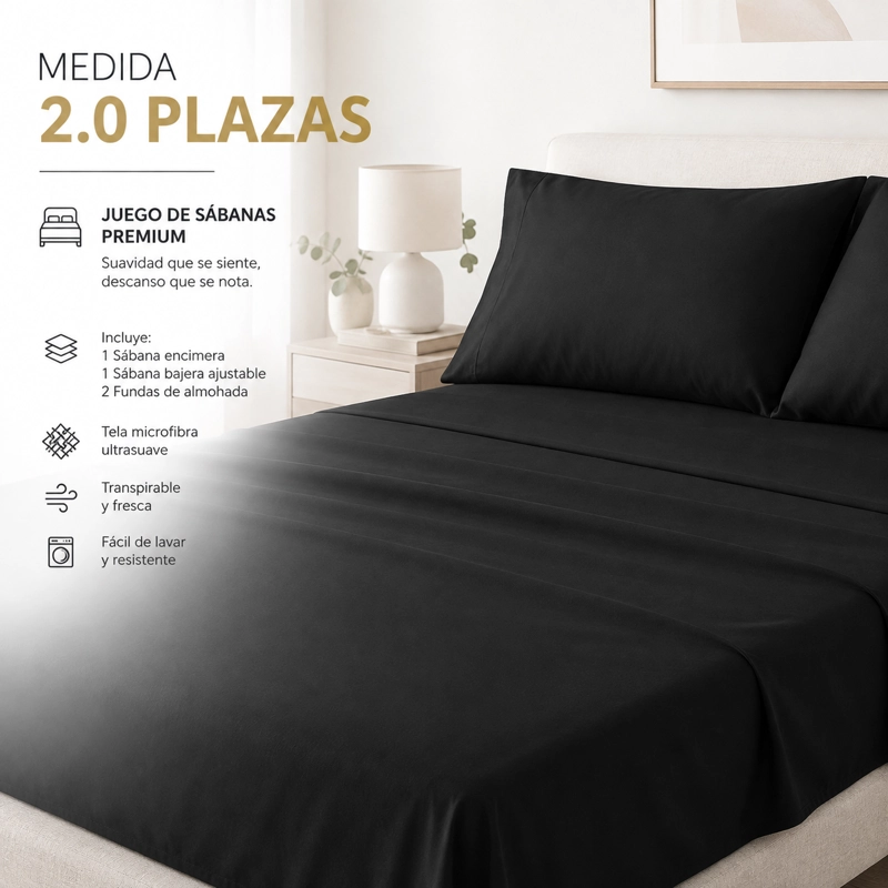 JUEGO DE SABANAS 800 HILOS 2.0 PLAZAS- 4 PIEZAS 812 - 6