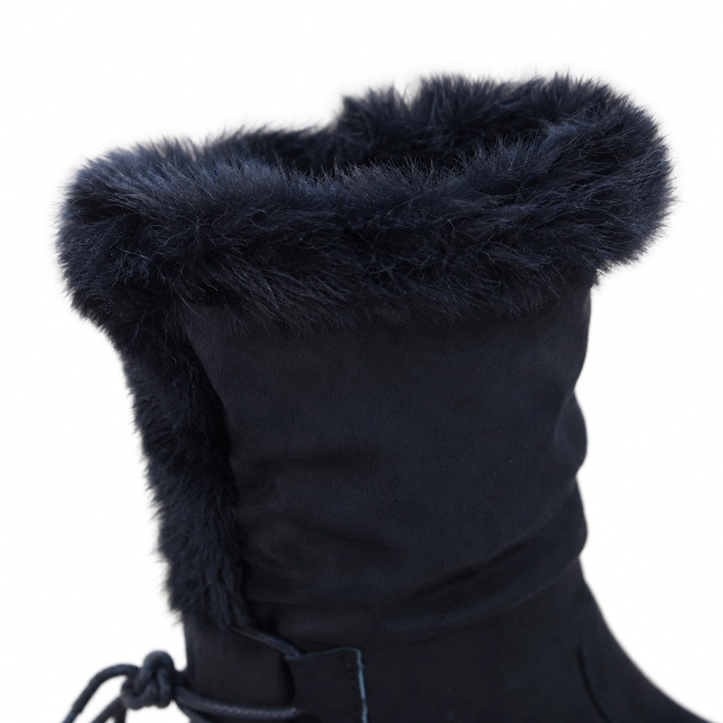 BOTAS DE MUJER CAÑA MEDIA NEGRO SUELA DE GOMA MODELO 7141 - 7