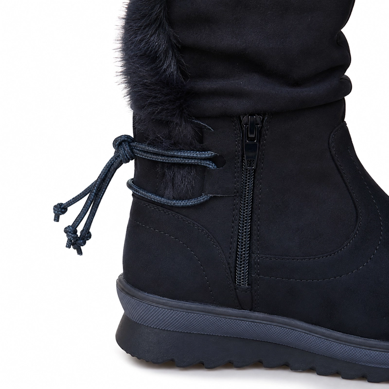 BOTAS DE MUJER CAÑA MEDIA NEGRO SUELA DE GOMA MODELO 7141 - 8