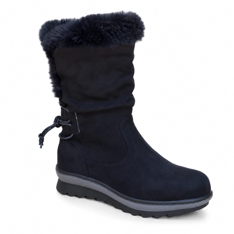 BOTAS DE MUJER CAÑA MEDIA NEGRO SUELA DE GOMA MODELO 7141 - 9