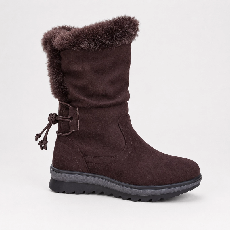BOTA MUJER CHOCOLATE CAÑA MEDIA SIN TACO MODELO 7141 CAFE - 2