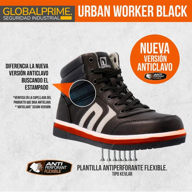 BOTIN DE SEGURIDAD URBAN WORKER BLACK - 7
