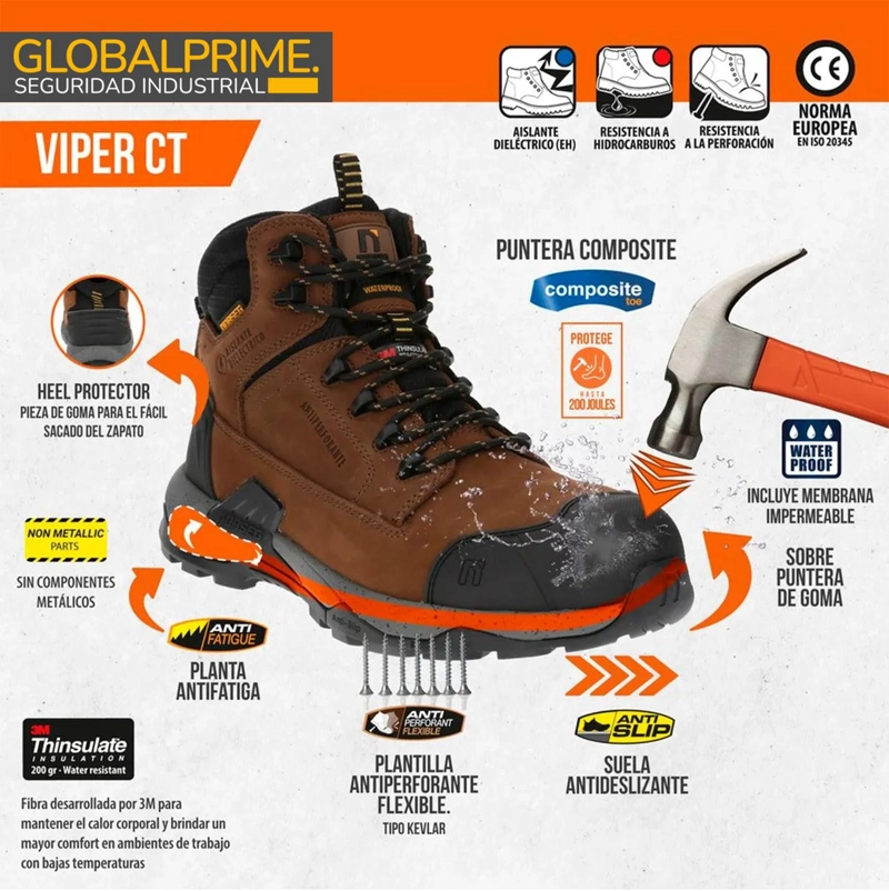 BOTIN DE SEGURIDAD VIPER CT - 7