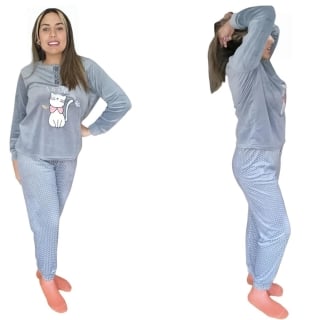 PACK 2 PIJAMAS MUJER PLUSH EXCELENTE CALIDAD - 1