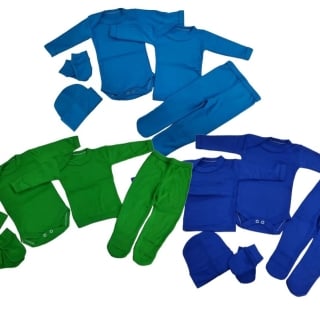 PACK 3 AJUAR BEBÉ CÍTRICOS (NIÑO). 15 UNIDADES - 1