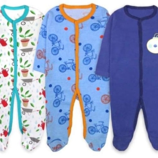 PACK 3 PIJAMAS OSITOS BEBE NIÑO ALGODON RIB - 1